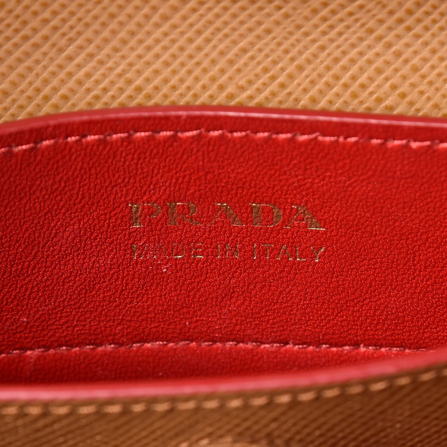 Saffiano Cuir Medium Double Bag Caramel