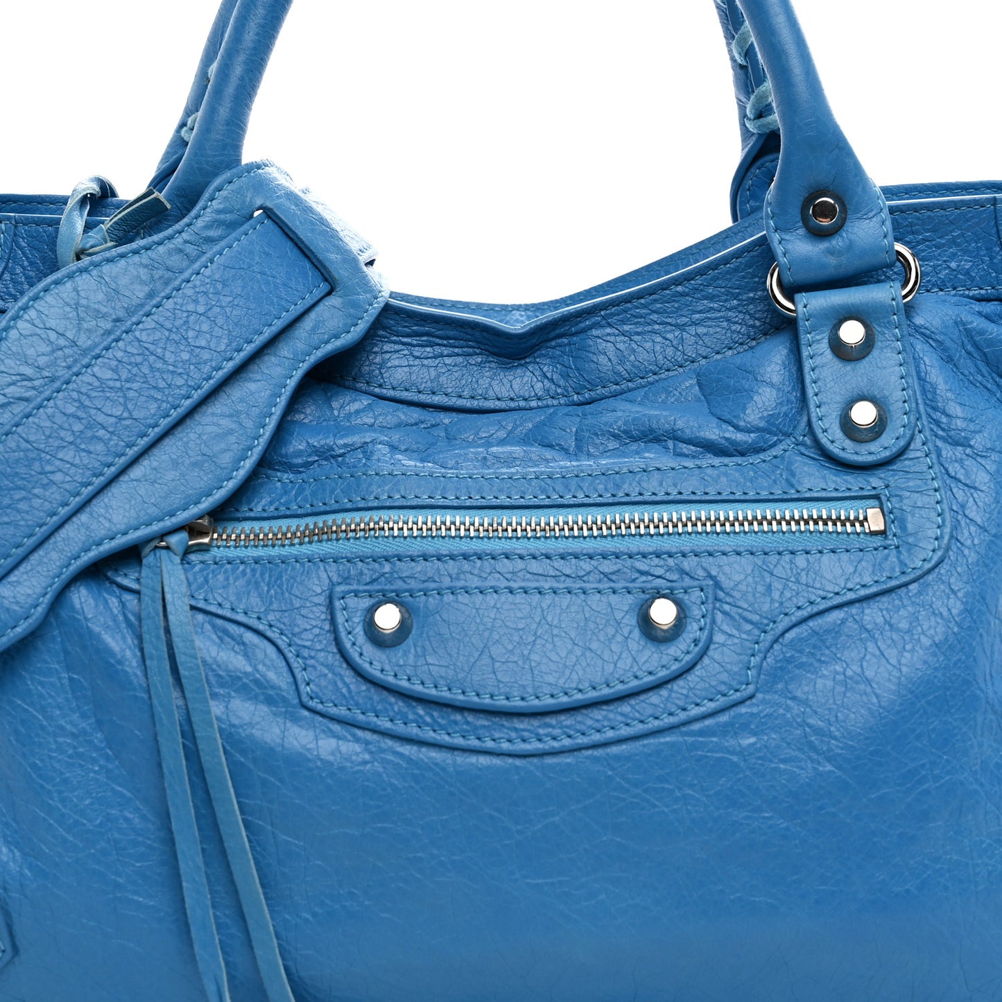 Agneau Classic Silver Hardware City Bleu Azur Clair