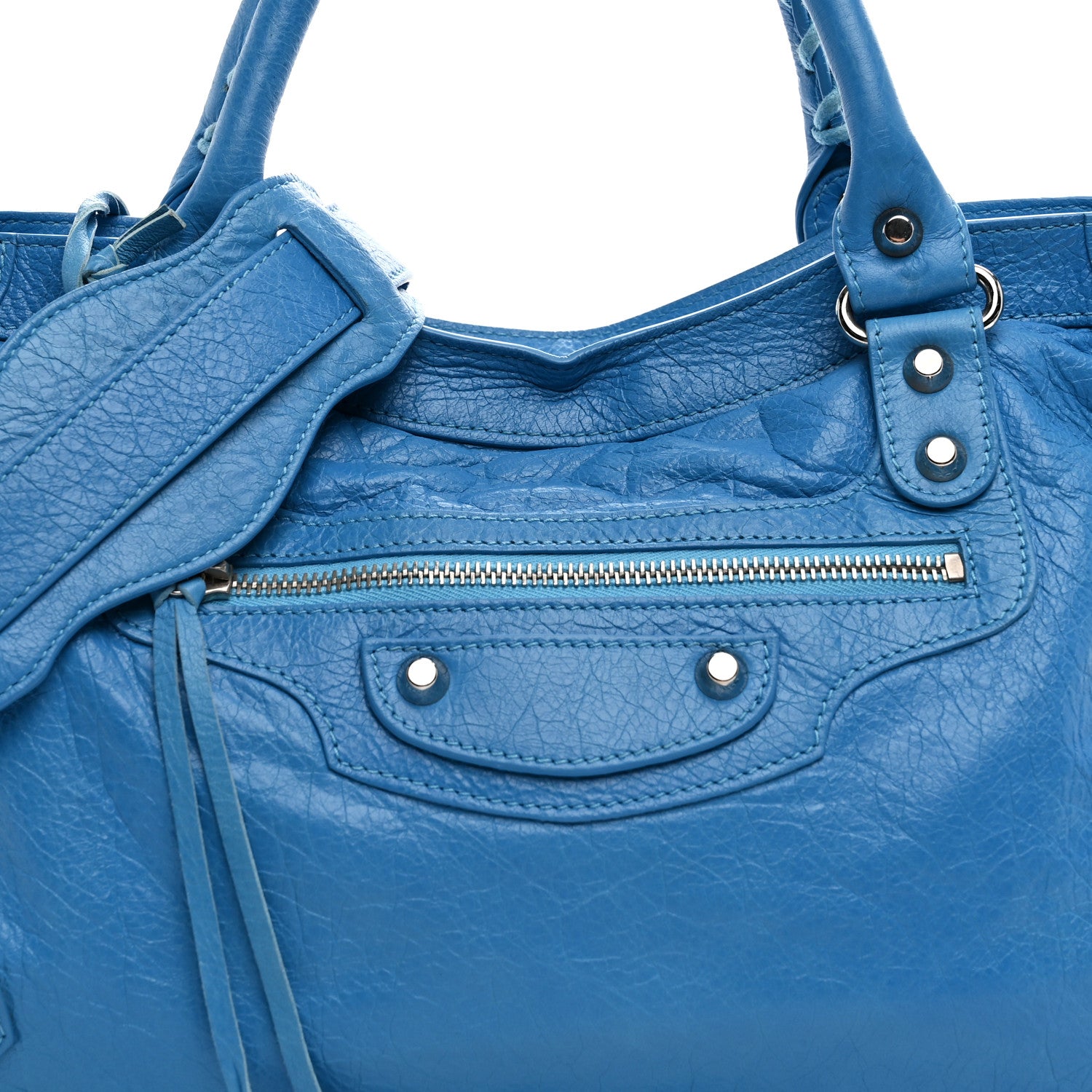 Balenciaga Agneau Classic Silver Hardware City Bleu Azur Clair 9 of 11