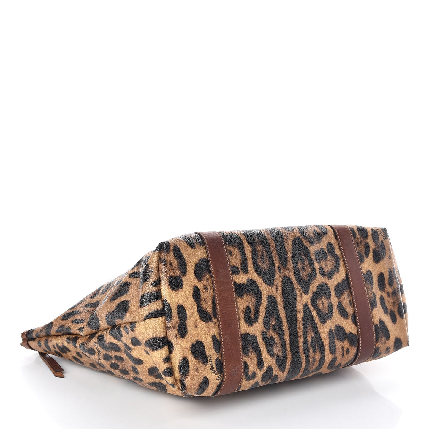Coated Canvas Leopard Print Tote