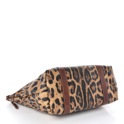 Dolce & Gabbana Coated Canvas Leopard Print Tote 4 of 14