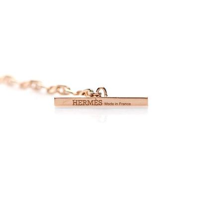 Hermes 18K Rose Gold Black Ceramic GM Chaine D'Ancre Verso Pendant Necklace 4 of 6