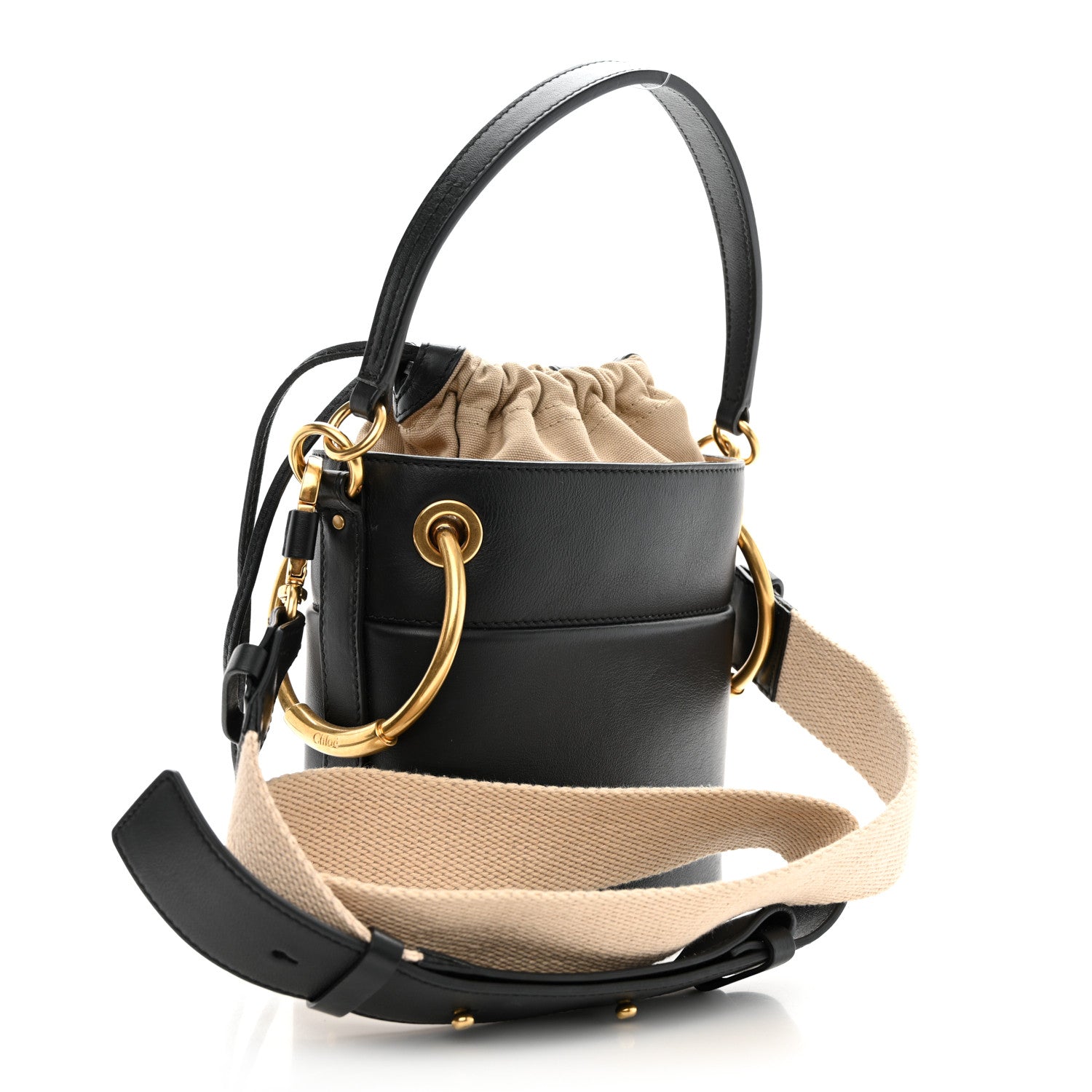 Chloe Smooth Calfskin Mini Roy Bucket Bag Black 3 of 11