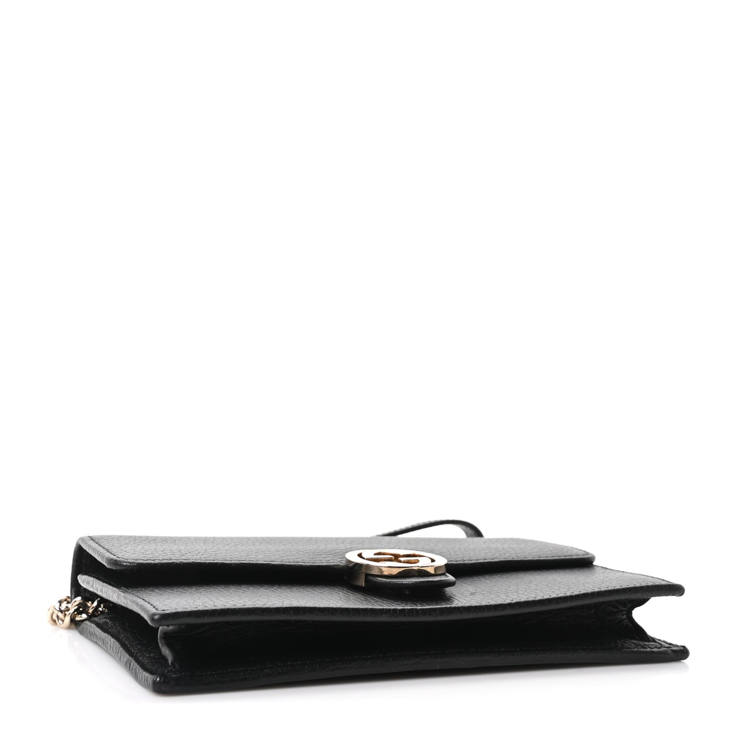Gucci Dollar Calfskin Interlocking G Chain Wallet Black 4 of 9
