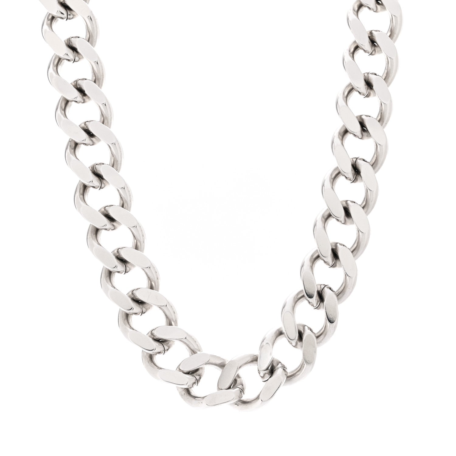 Christian Dior Metal CD Icon Chain Link Necklace Silver 1751375