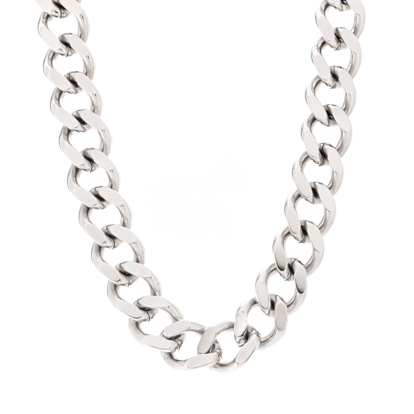 Metal CD Icon Chain Link Necklace Silver