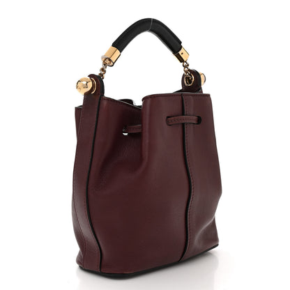 Chloe Calfskin Gala Small Bucket Bag Burgundy 3 of 10