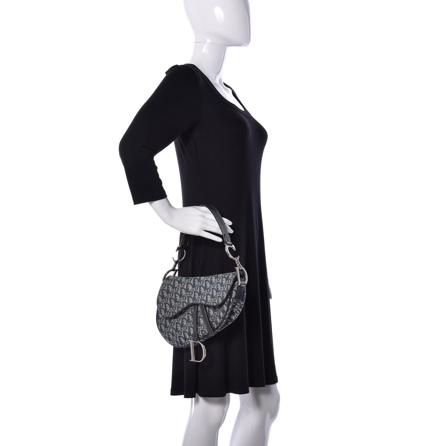 Christian Dior Monogram Saddle Bag Blue 2 of 8