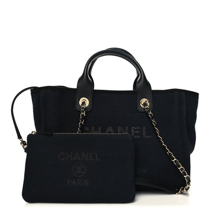 Chanel Mixed Fibers Small Deauville Tote Black 1 of 11