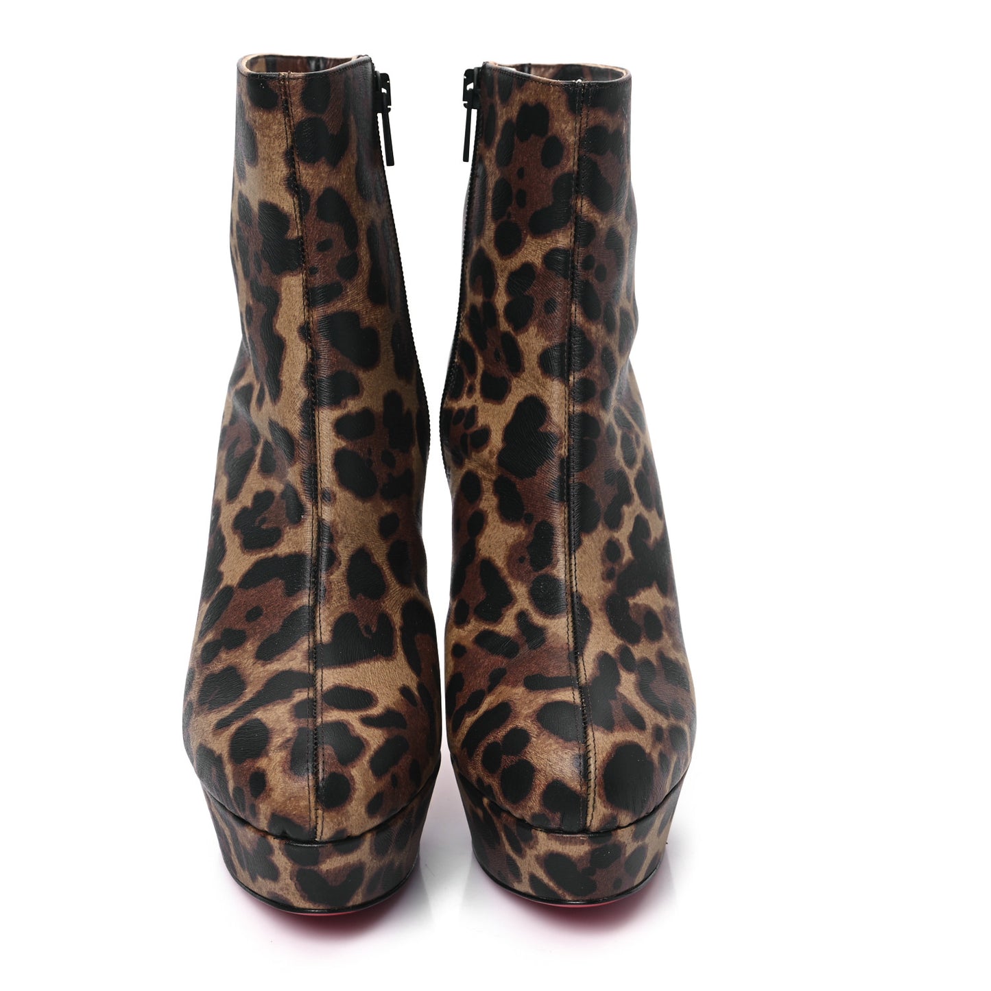 Calfskin Leopard Print Bianca 120 Ankle Boots 39.5 Brown