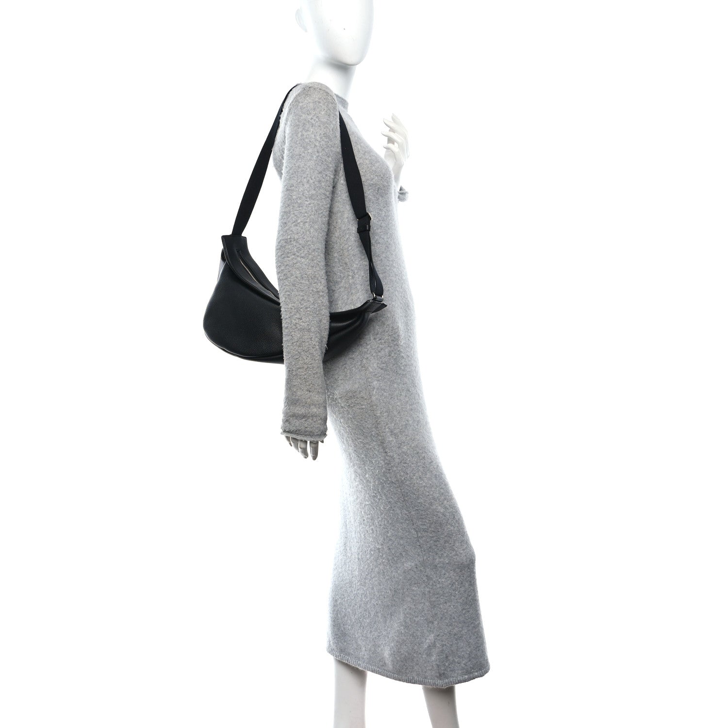 The Row Grained Calfskin Large Slouchy Banana Bag Black 3 of 19