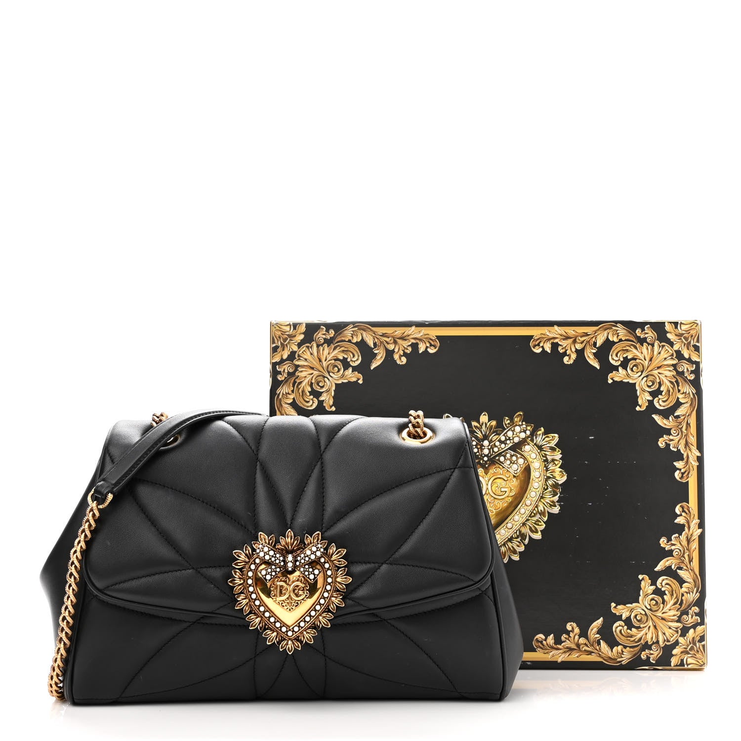 Dolce & Gabbana Nappa Quilted Large Devotion Bag Black 12 of 12