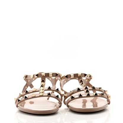 Valentino Garavani PVC Jelly Rockstud Caged Sandals 38 Poudre 2 of 9