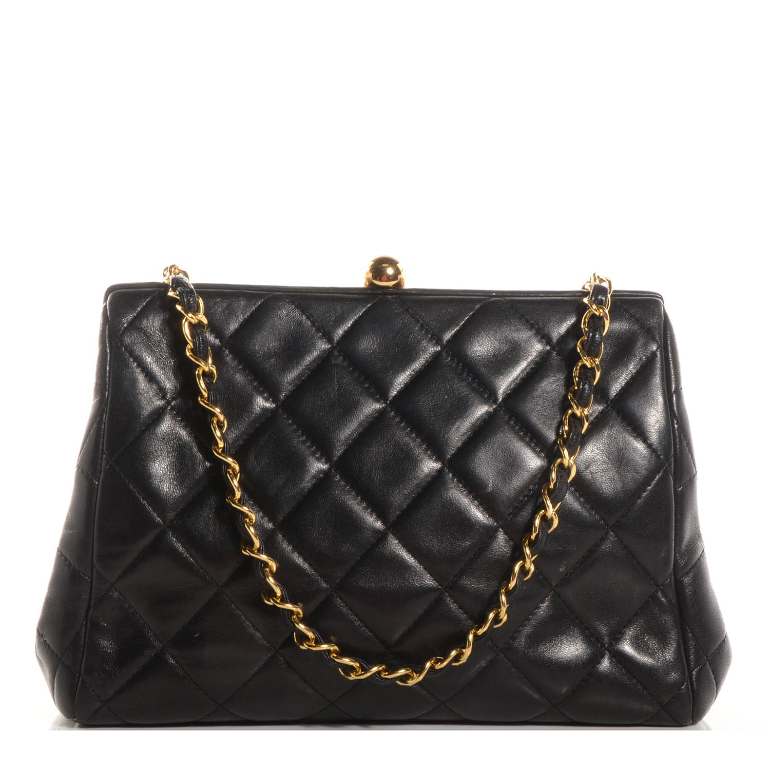 Chanel Lambskin Quilted Framed Evening Bag Black 1 of 7