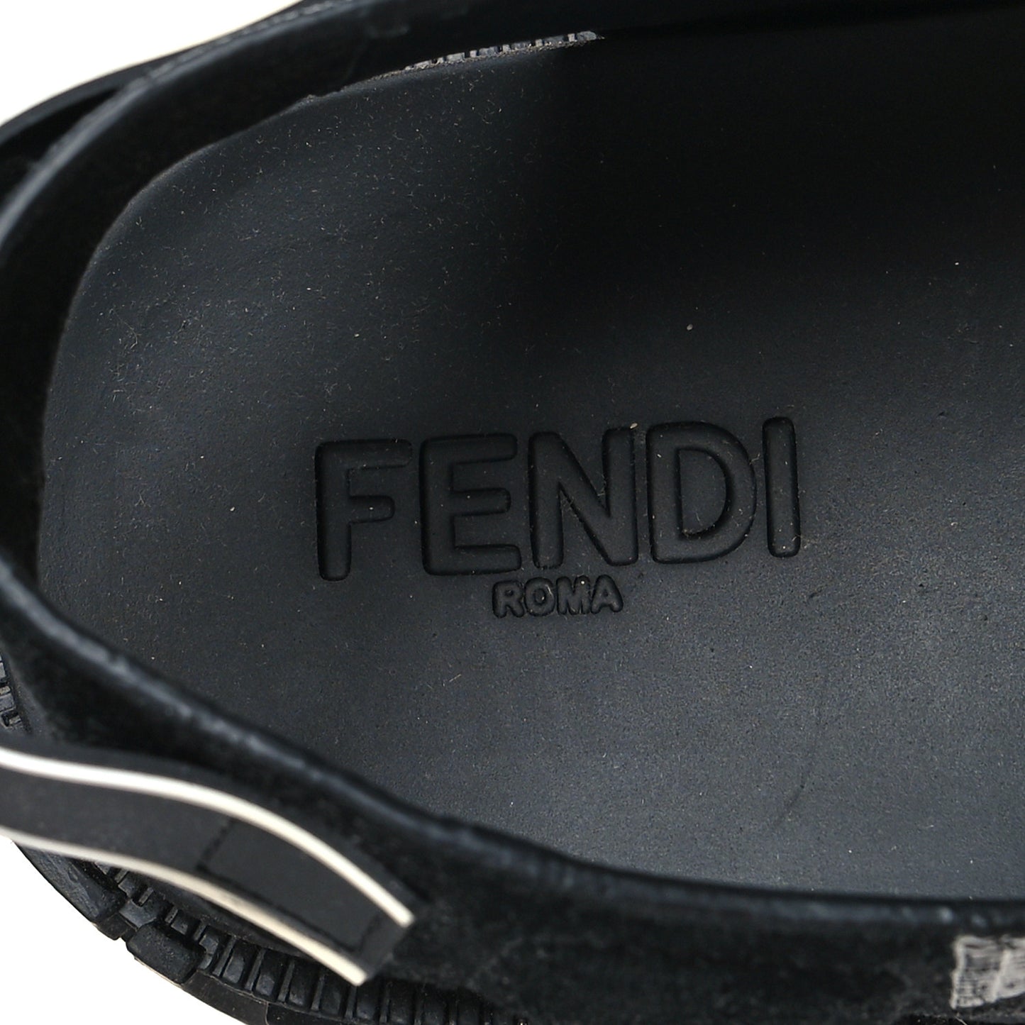 Technical Fabric Jacquard Mesh FF Mens Fendi Force Slingback Sandals 6 Black Grigio