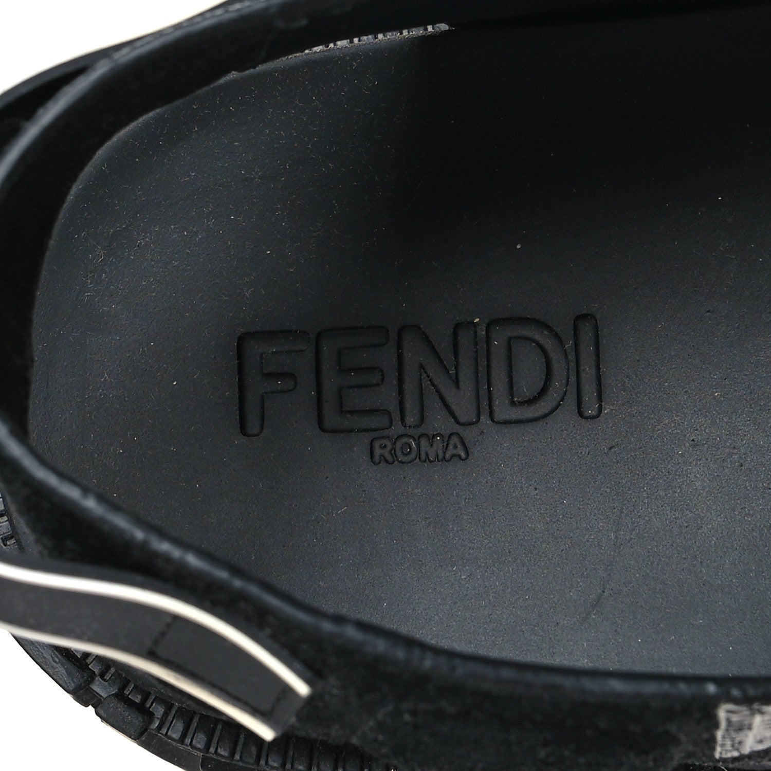 Fendi Technical Fabric Jacquard Mesh FF Mens Fendi Force Slingback Sandals 6 Black Grigio 9 of 10