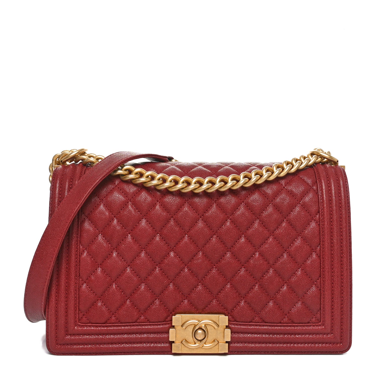 Chanel Caviar Quilted New Medium Boy Flap Burgundy 1 of 10