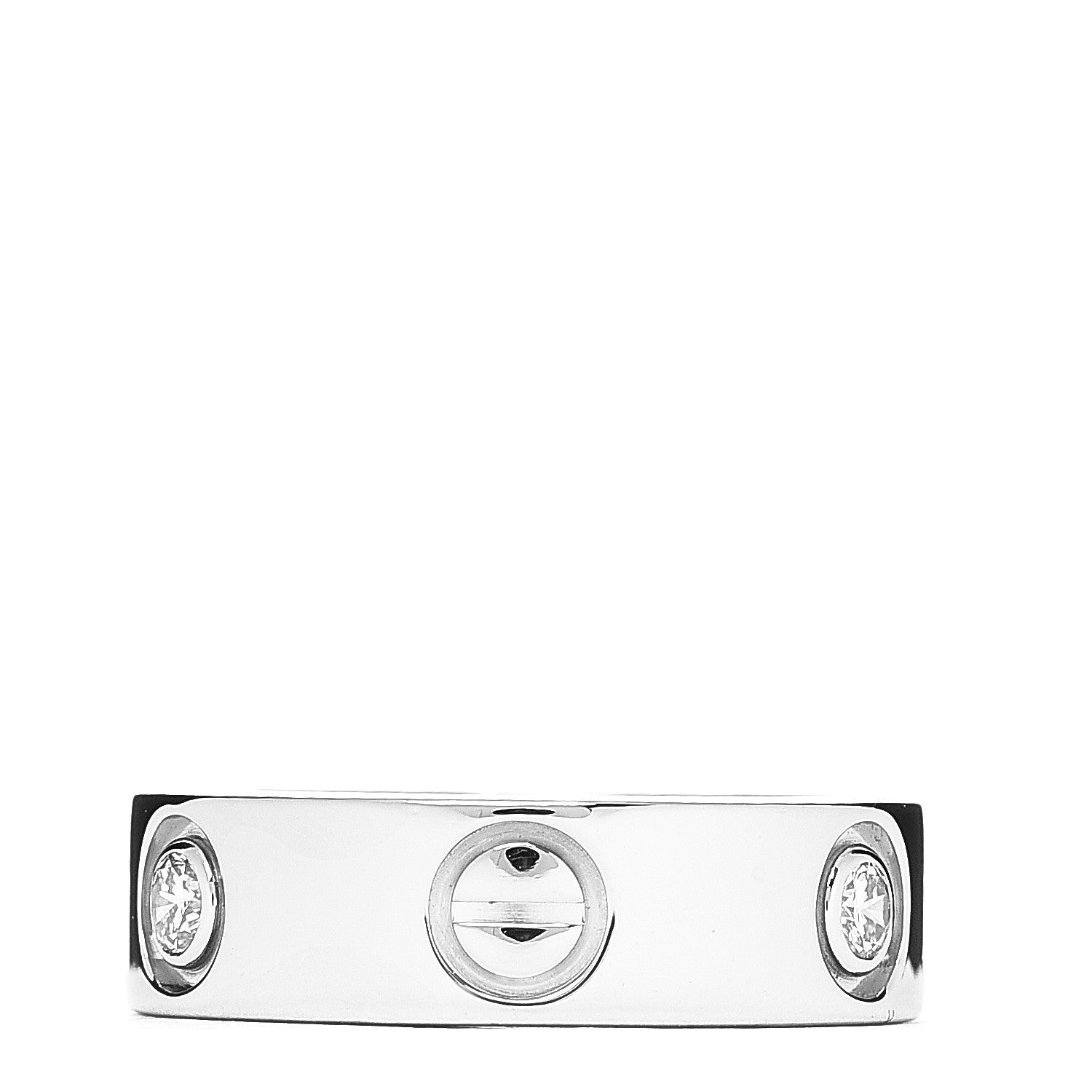 Cartier 18K White Gold 3 Diamond 5.5mm LOVE Ring 48 4.5 2 of 4
