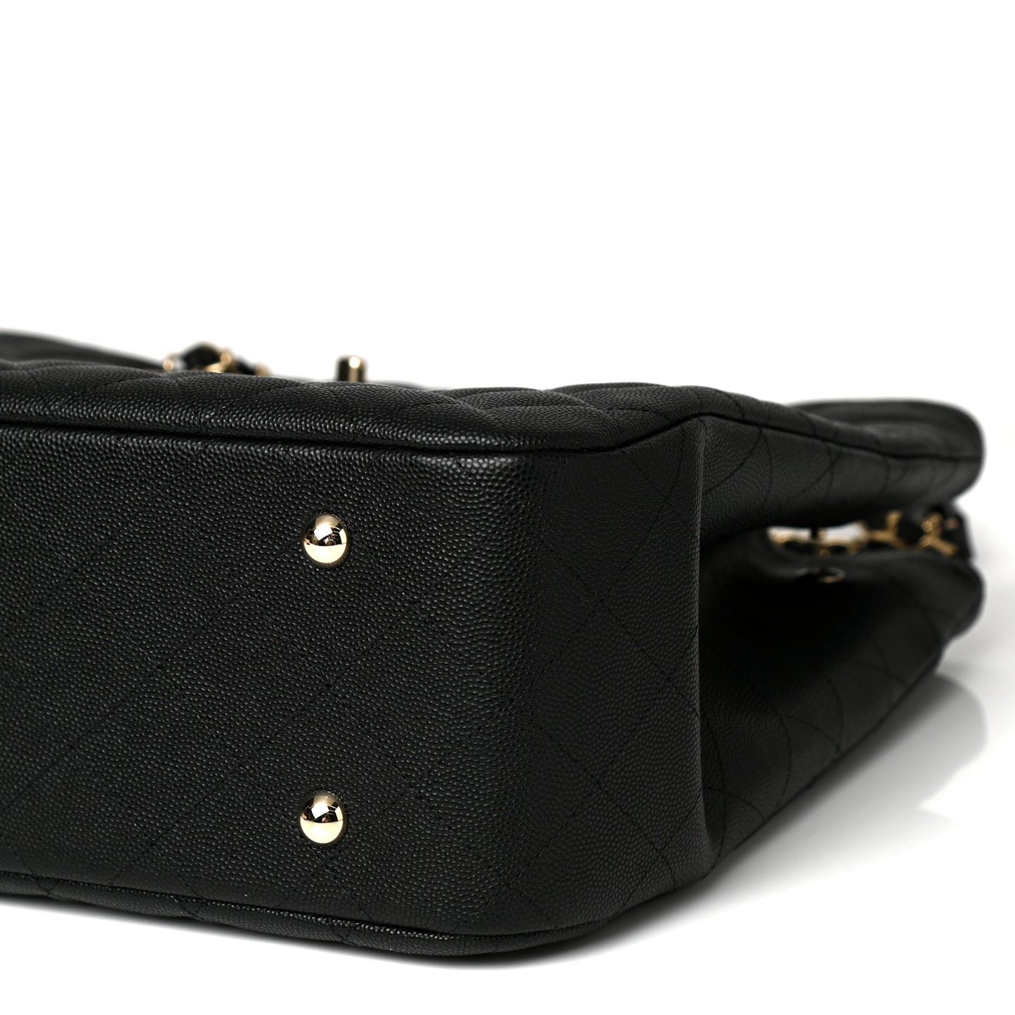 Caviar Quilted Large Shopping Tote Black