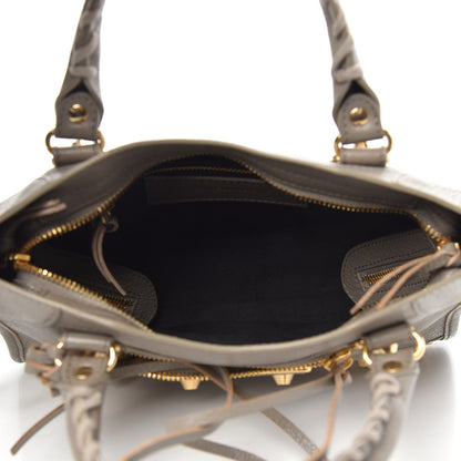 Balenciaga Chevre Gold Metallic Edge Hardware Mini City Gris Taupe 5 of 9