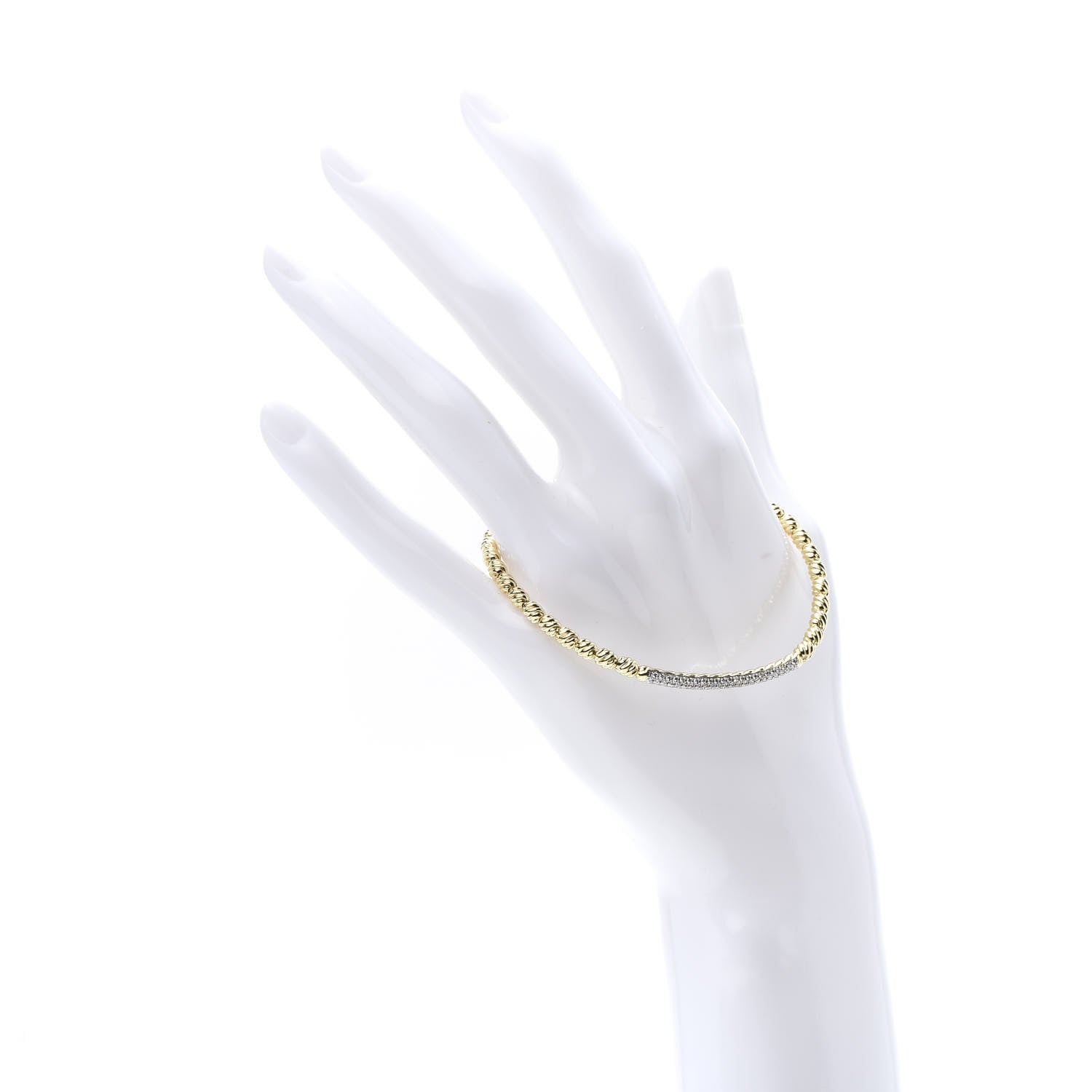 David Yurman 18K Yellow Gold Diamond Petite Pave Flex Bracelet 2 of 5