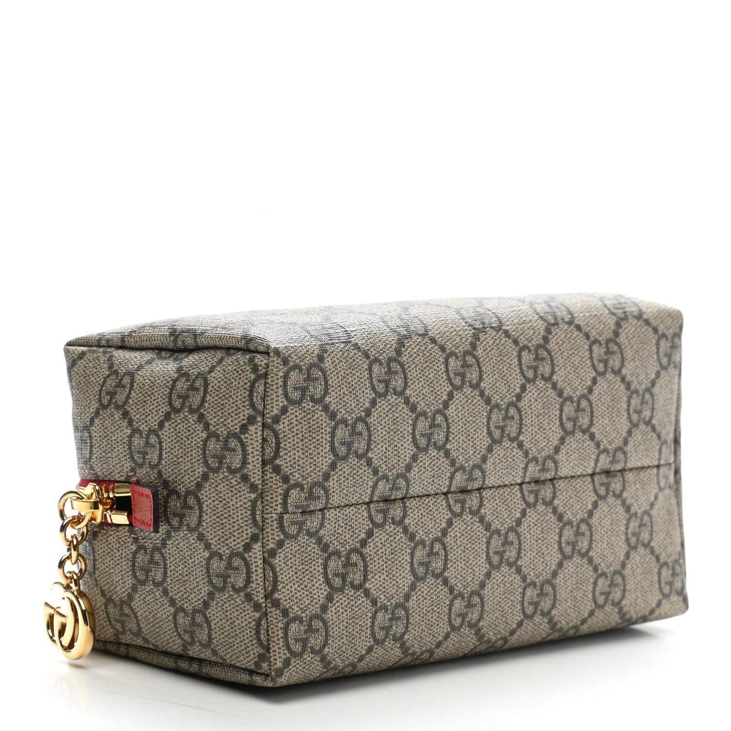 Gucci Soft GG Supreme Monogram Calfskin Medium Ophidia Cosmetic Case Beige Ebony Hibiscus Red 4 of 7