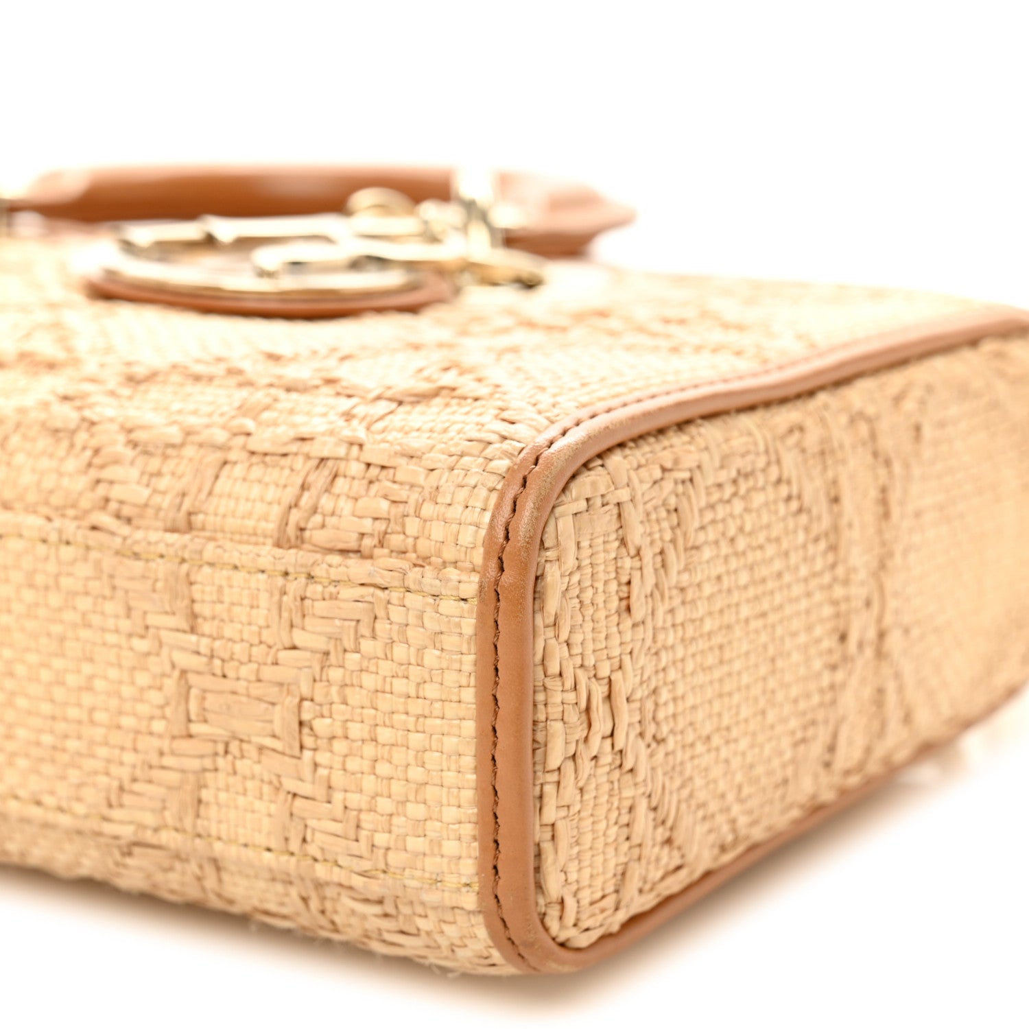 Christian Dior Raffia Macro Cannage Lady D-Joy Natural 1798141