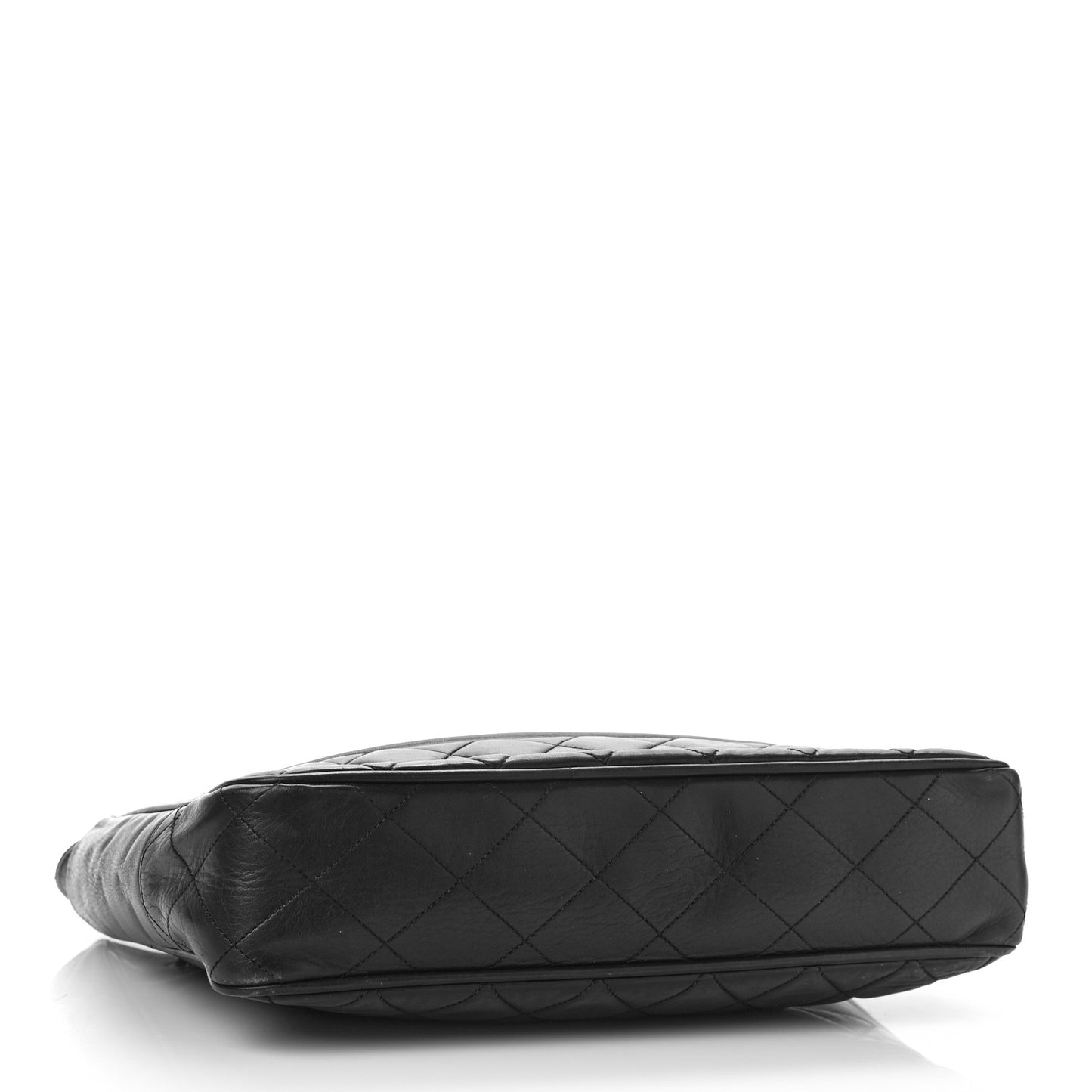 Lambskin Quilted Shopping Tote Black