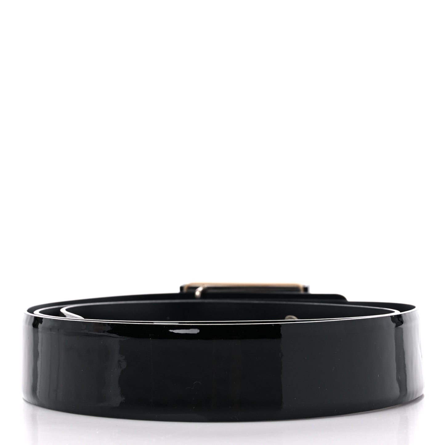 Patent Plexiglass CC Boy Belt 90 36 Black Beige