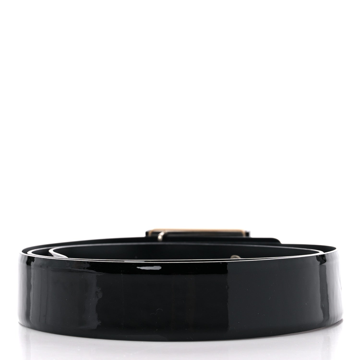 Chanel Patent Plexiglass CC Boy Belt 90 36 Black Beige 2 of 6