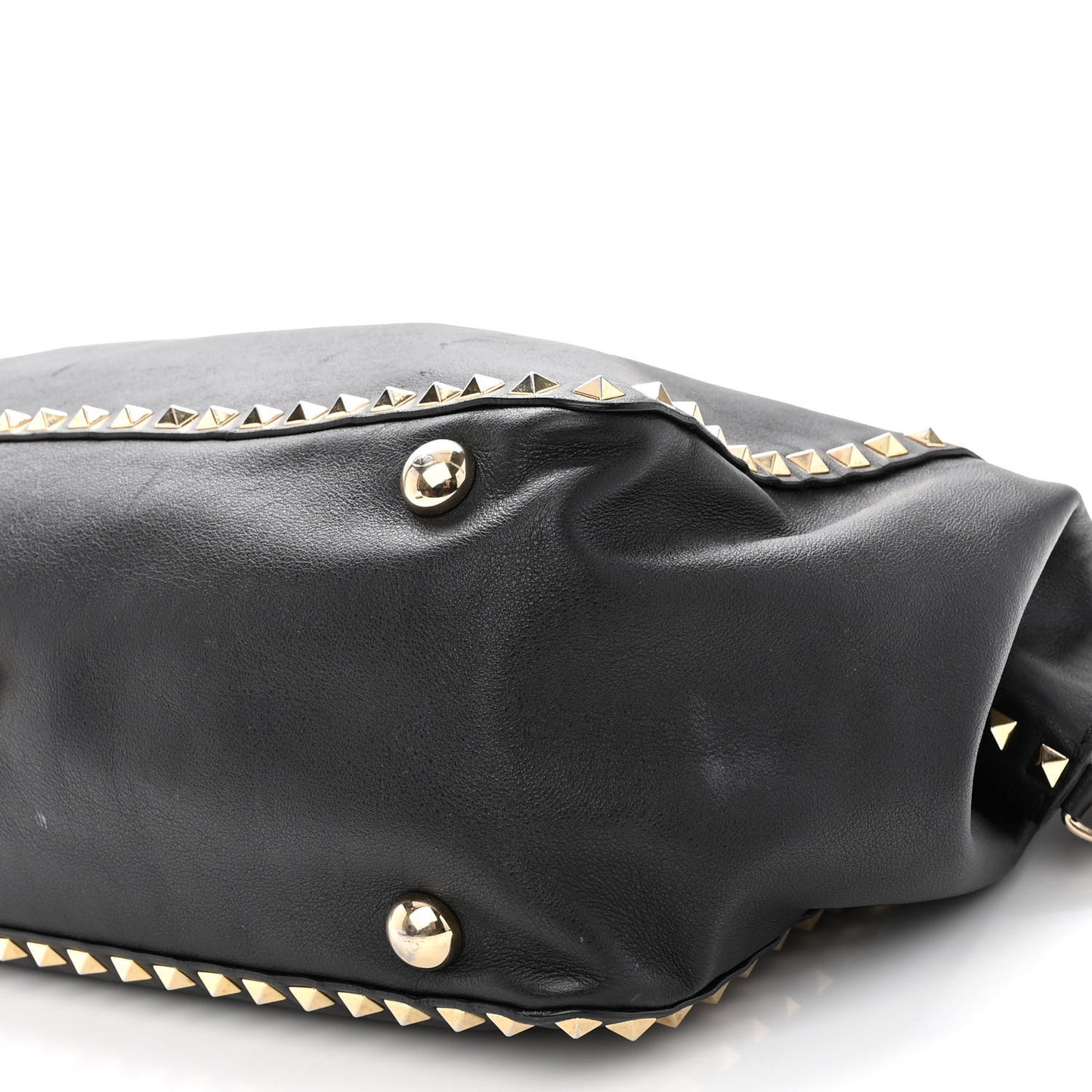 Vitello Medium Rockstud Tote Black