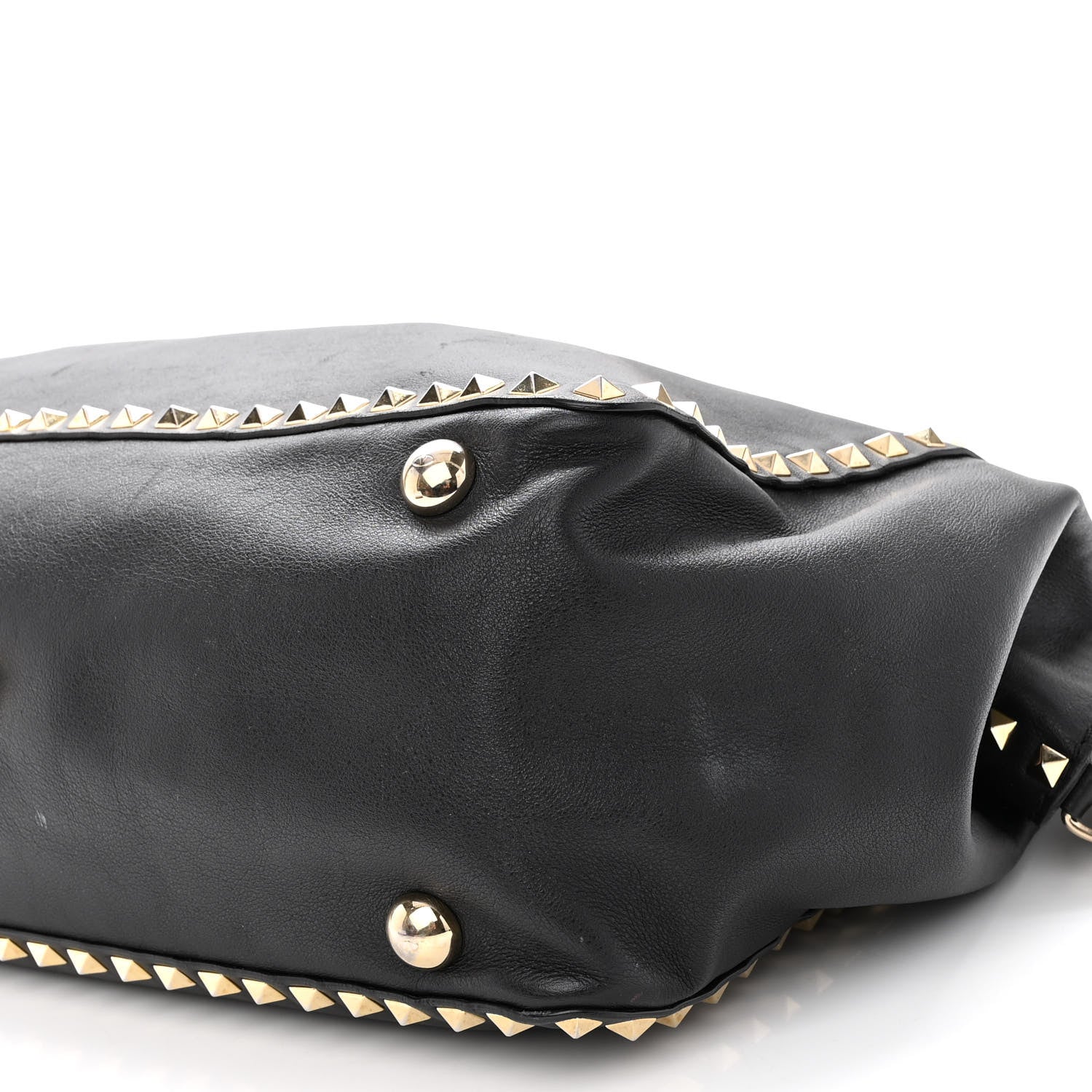 Valentino Garavani Vitello Medium Rockstud Tote Black 9 of 9