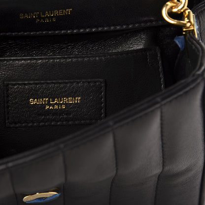 Saint Laurent Lambskin Matelasse Monogram Small Vicky Chain Bag Black 7 of 11