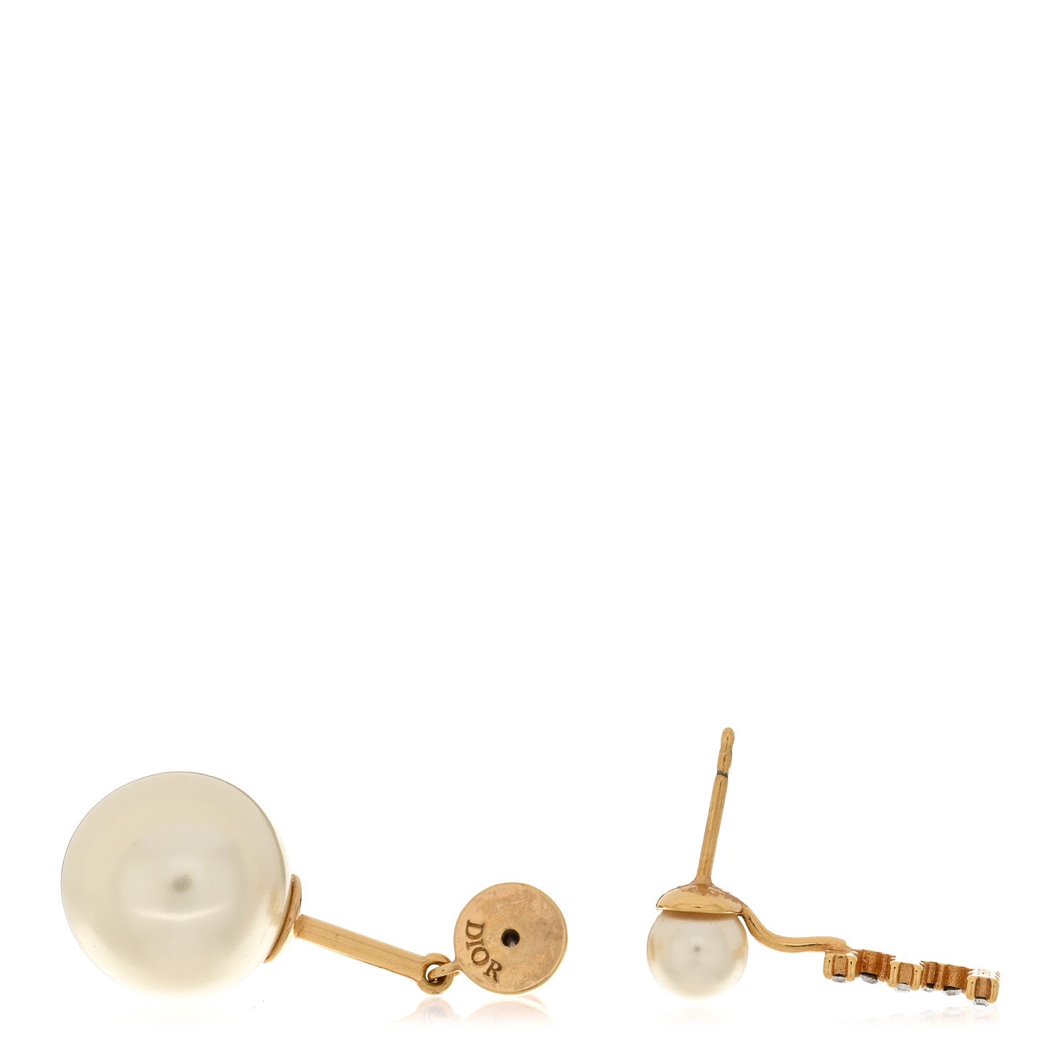 Christian Dior Crystal Pearl My ABCDior E Tribale Earring Gold 3 of 5
