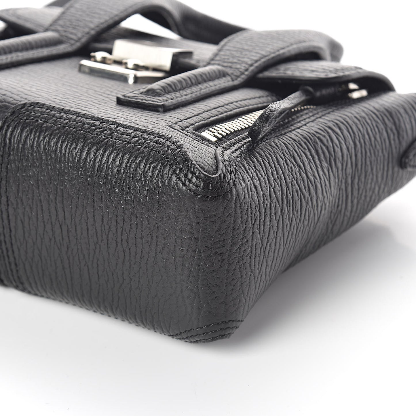 3.1 Textured Calfskin Mini Pashli Satchel Black