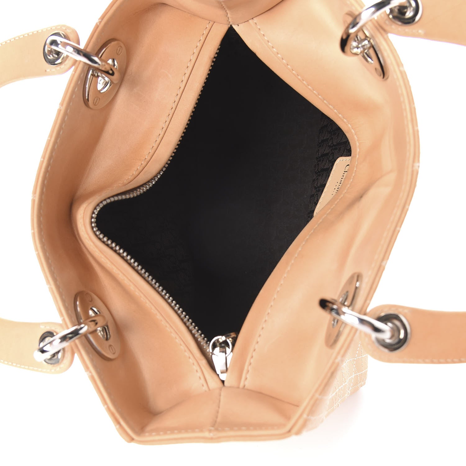Christian Dior Calfskin Cannage Medium Lady Dior Beige 4 of 7