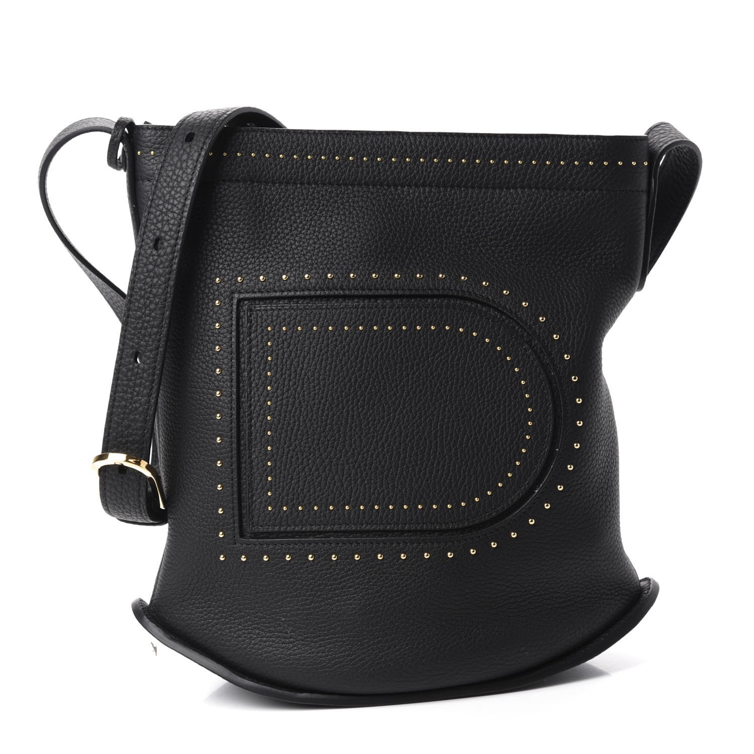 Delvaux Taurillon Pin Daily Studded Bucket Black 1 of 9