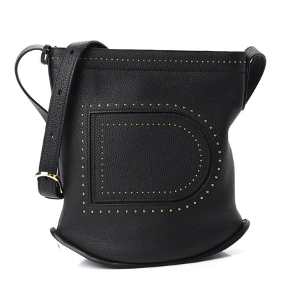 Delvaux Taurillon Pin Daily Studded Bucket Black 1 of 9