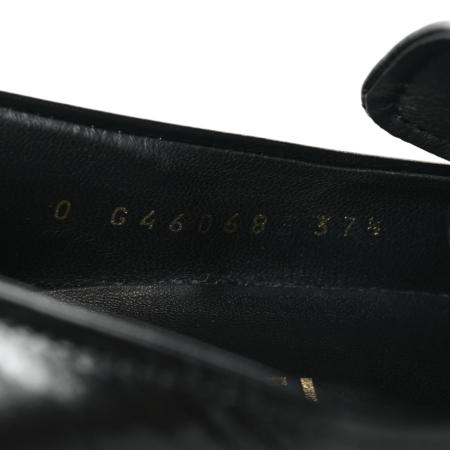 Shiny Calfskin Logo Loafers 37.5 Black