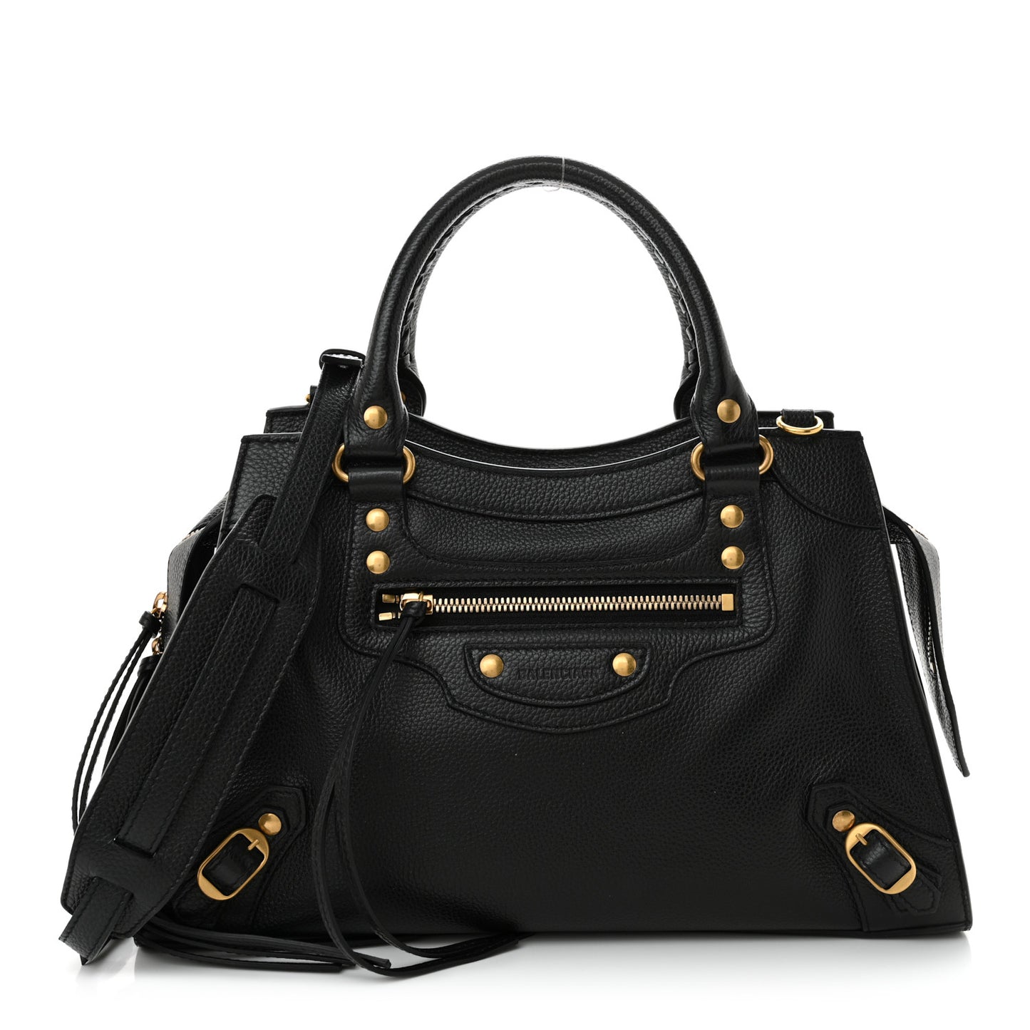 Grained Calfskin Neo Classic Gold Hardware S City Black