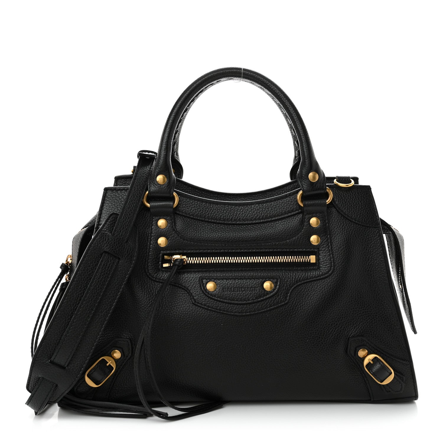 Balenciaga Grained Calfskin Neo Classic Gold Hardware S City Black 1 of 12