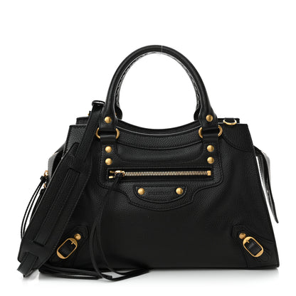 Balenciaga Grained Calfskin Neo Classic Gold Hardware S City Black 1 of 12