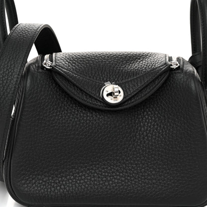 Hermes Taurillon Clemence Mini Lindy 20 Black 8 of 11