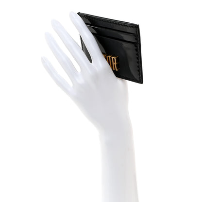 Christian Dior Patent D-Fence Card Holder Black 2 of 7