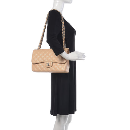 Chanel Caviar Quilted Jumbo Double Flap Beige Clair 2 of 9