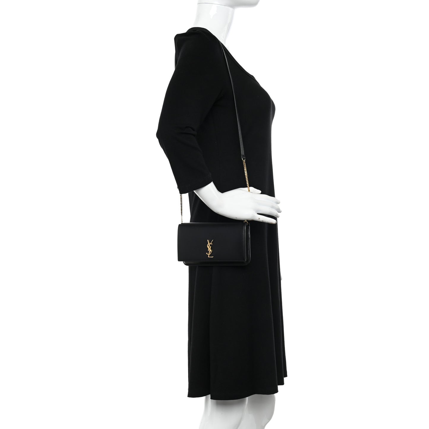 Smooth Calfskin Monogram Phone Holder Crossbody Black