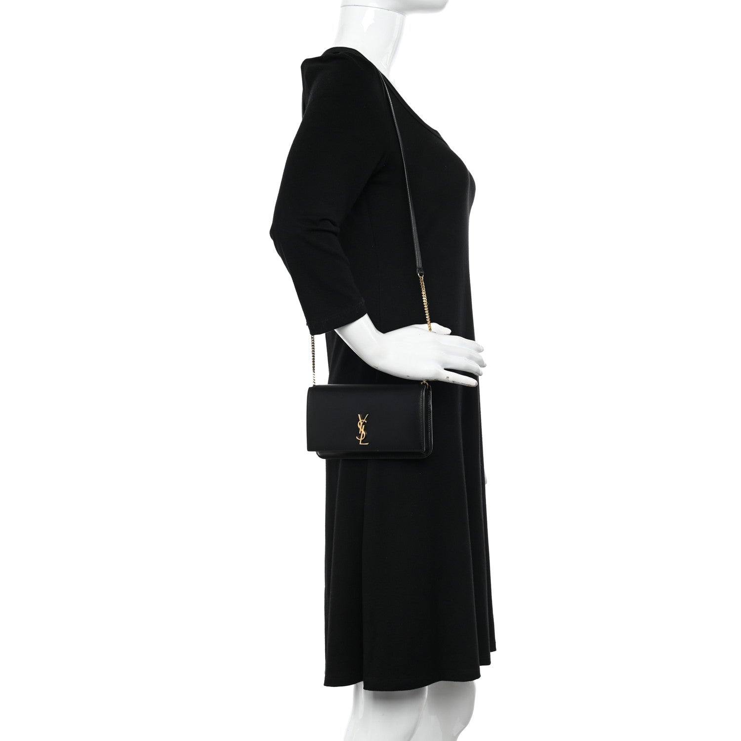 Saint Laurent Smooth Calfskin Monogram Phone Holder Crossbody Black 2 of 10