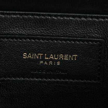 Saint Laurent Crochet Fringe Monogram Serpent Clutch Black 6 of 7