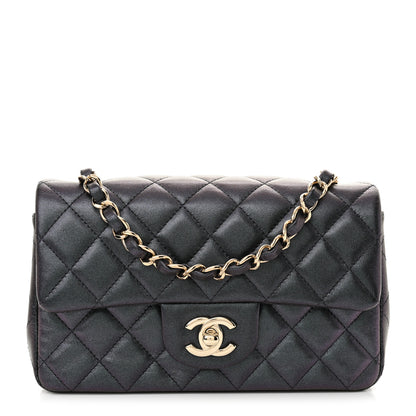 Chanel Iridescent Lambskin Quilted Mini Rectangular Flap Black 1 of 10