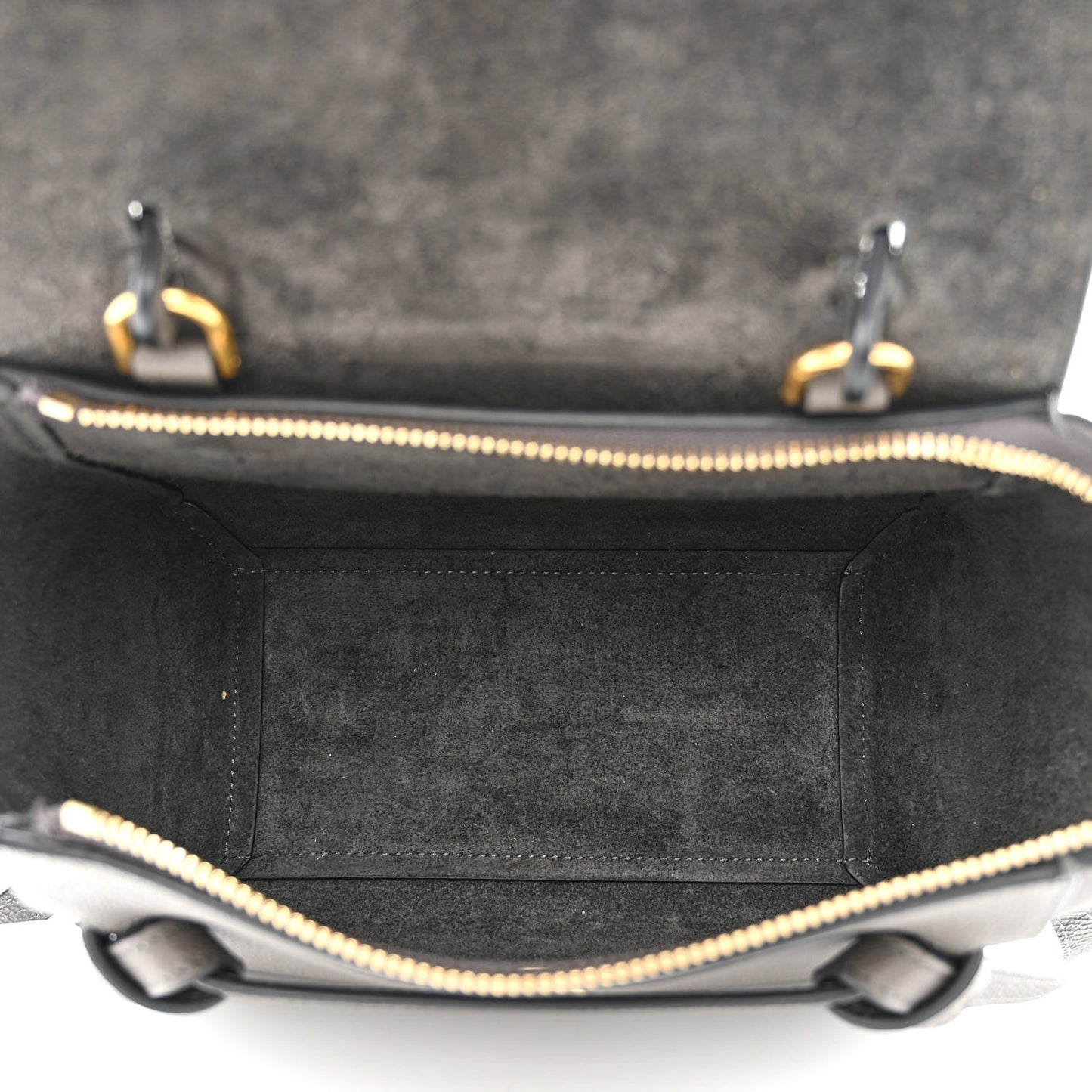 Grained Calfskin Nano Belt Bag Grey
